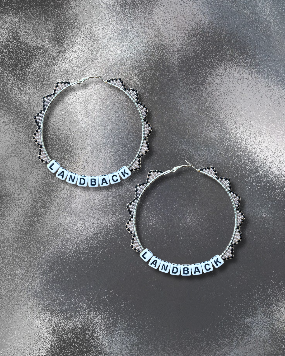 LAND BACK Beaded Hoop Earrings