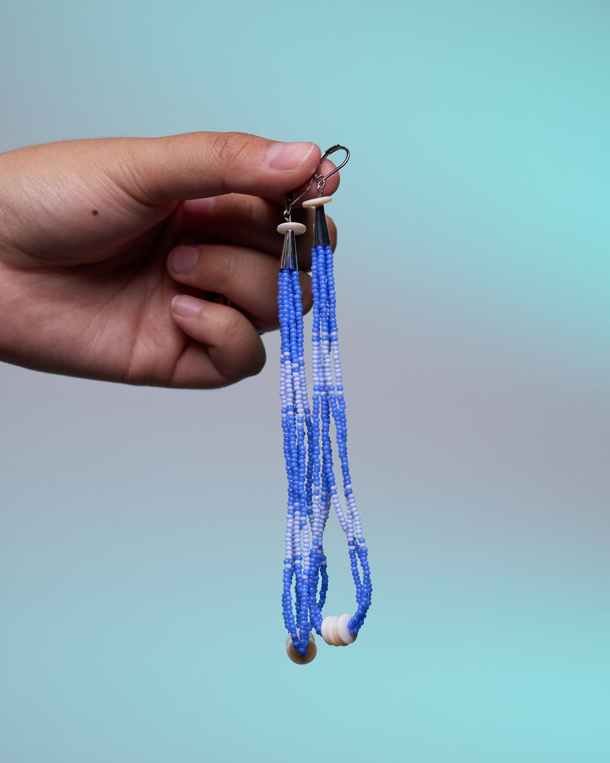 Blue + Light Blue Beaded Dangles
