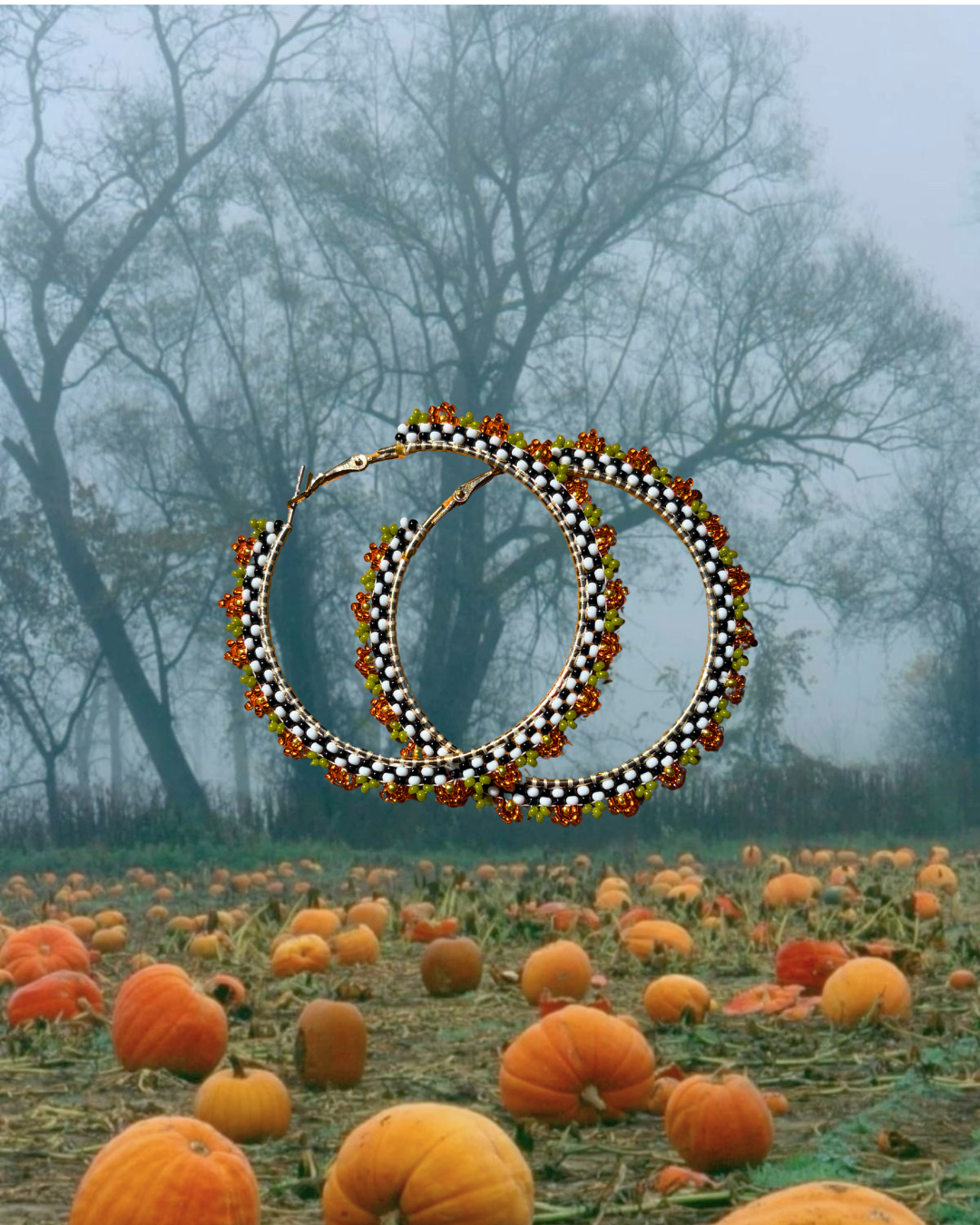 Fall Szn Beaded Hoop Earrings