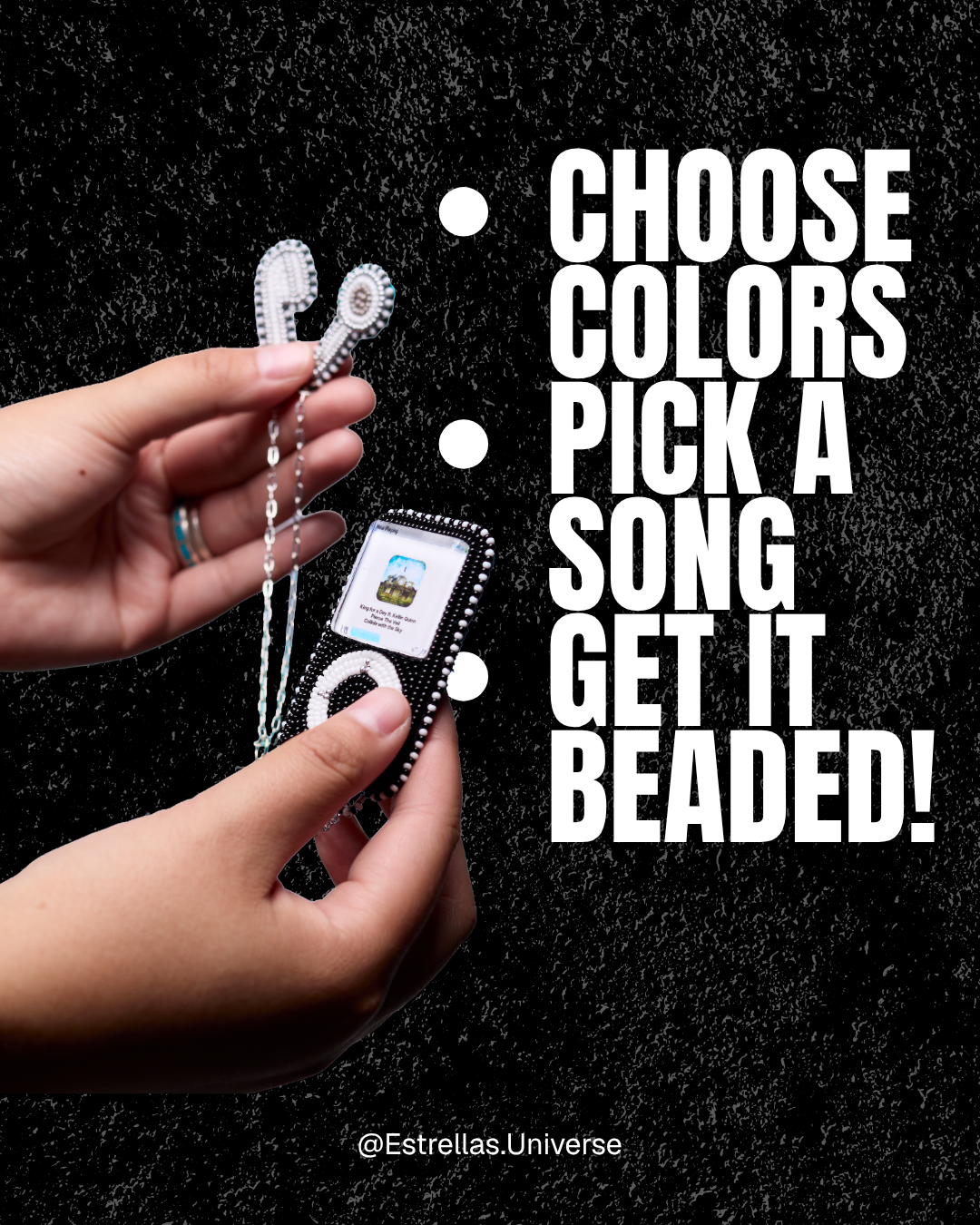Custom Beaded MP3 with Screen Pin