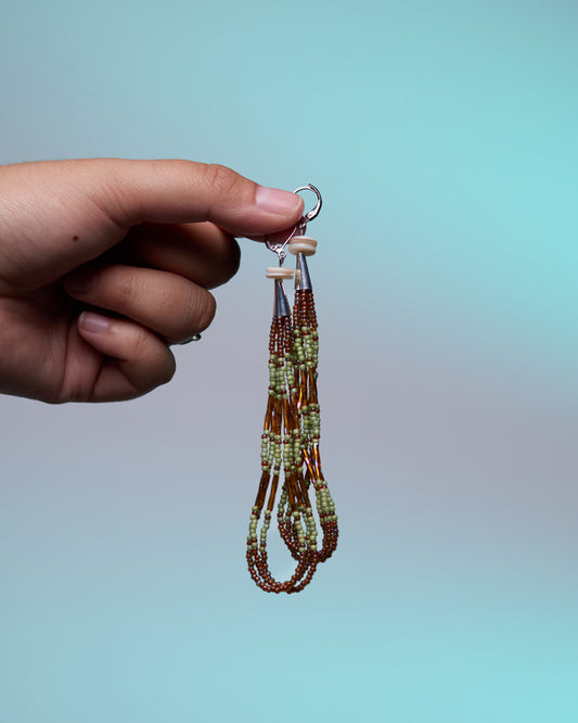 Brown + Green Beaded Dangles