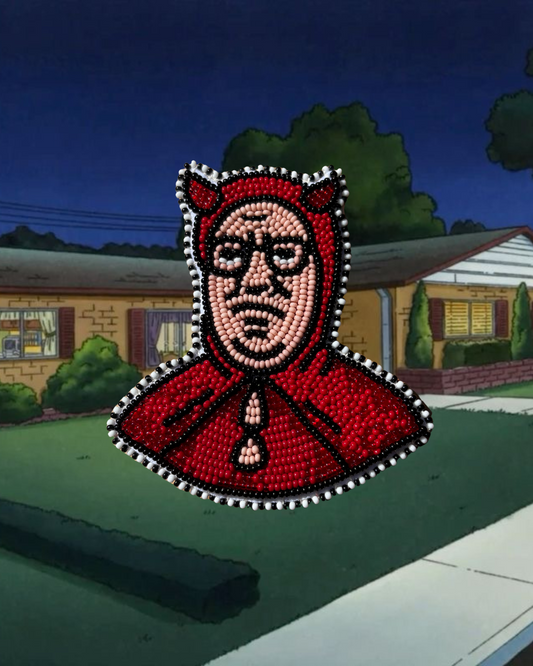 Hank in a Devil Costume Beaded Pin