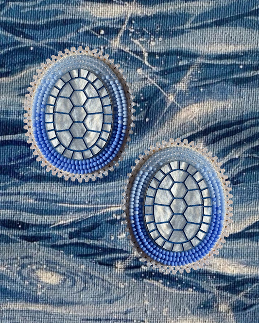 Blue Turtleback Ovals