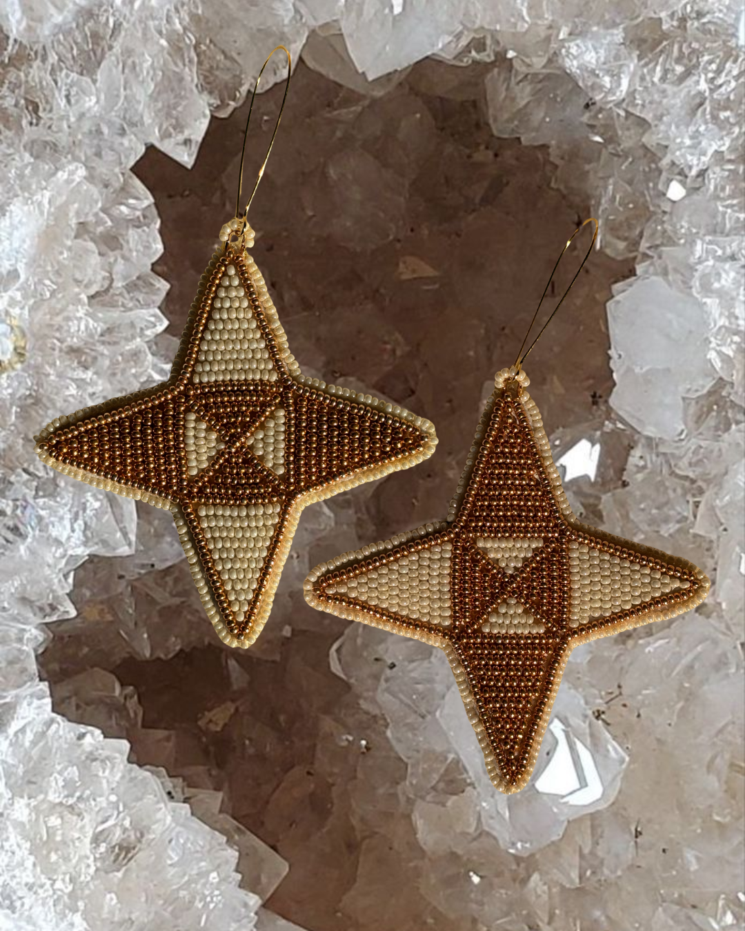 Large Golden Star Earrings